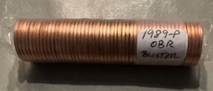 1989 P BU LINCOLN MEMORIAL CENT PENNY 50 COIN H/T ROLL OBR BLISTER Estate LIQUID - Picture 1 of 3