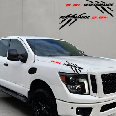 2 piezas 5,6 L RENDIMIENTO para Nissan Titan Endurance Pro-4x camión capó calcomanías emblema Foto 1 de 4