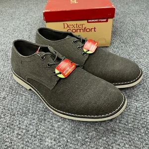Dexter Comfort Memory Foam Shoes Mens Size 9.5 Grey Burt Canvas Oxford Business - Picture 1 of 10