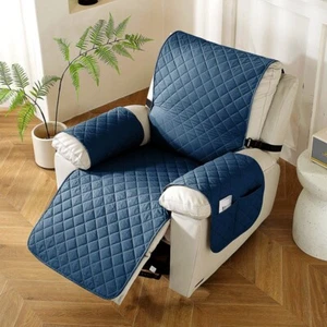 Quilted Sofa Cover Recliner Slipcover Armchair Loveseat Couch Protector 28 in - Picture 1 of 4