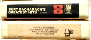 BURT BACHARACH  Greatest Hits & Lost Horizon 8-Track Tapes - Picture 1 of 3