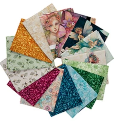 Enchanted•Fairy, Fairies 15 Pc Fat Quarter Fabric Bundle!100% Cotton•Fast Ship - Image 1 of 4