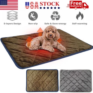 Pet Thermal Mat Self Warming Heating Hot Pad Mat for Pets Cat Dog Bed Non-slip - Picture 1 of 18