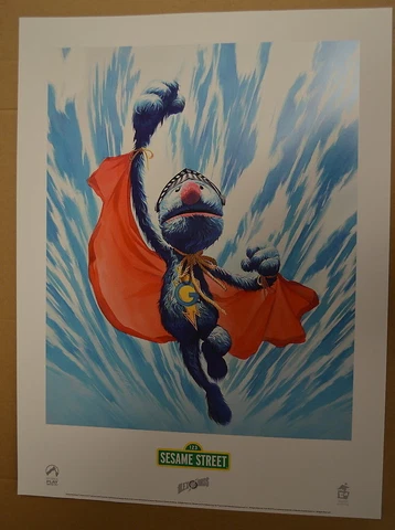 Sesame Street Super Grover Lithograph by Alex Ross Palisades Super rare! Cover