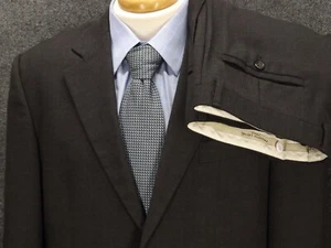 Pronto Uomo Mens Suit Gray 42R 36x27 Super 100s Wool Lessonia Italy 2 piece - Picture 1 of 13