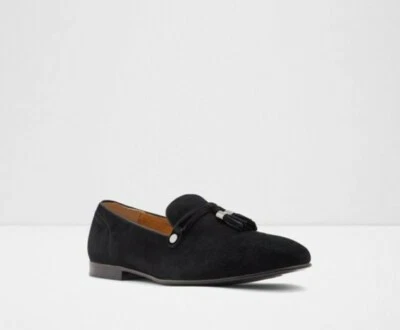 🇮🇱 Aldo Loafer Tassel Black Suede Loafers Smart Dress Mens Shoes  (Size 6) - Image 1 of 4