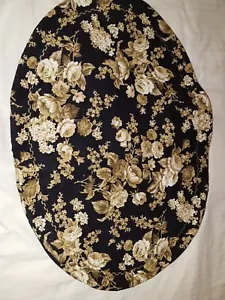 2 Schwarz Oval Schatten Floral Gesteppt Toilettendruck Tischsets 14 1/2" x 20" - Bild 1 von 5