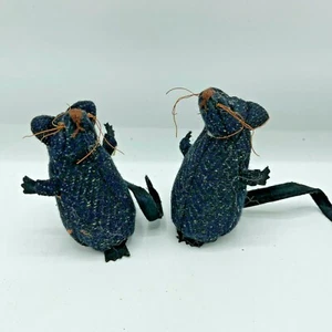 2 primitivos arte popular tela ratones ratas Halloween primitivos por Kathy - Imagen 1 de 9