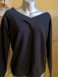 Ralph Lauren Off Shoulder Black Sweater Cashmere Blend  XL Black Label - Picture 1 of 8