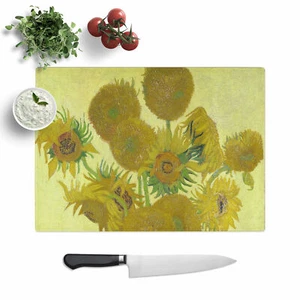 Tabla de cortar The Sunflowers de Vincent Van Gogh vidrio texturizado para cocina - Imagen 1 de 5
