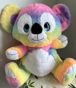 Peek A Boo Plush Toy Koala Bear Sparkle Glitter Eye Stuffed Animal Tie Dye 21” - Picture 1 of 11