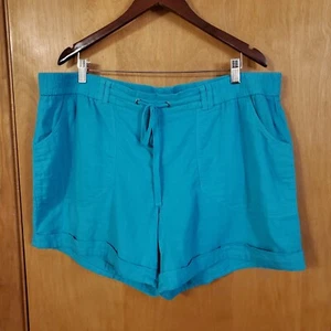 Maurices Teal Green Pull-on Shorts Womens Size 2 (20/22) EUC - Picture 1 of 4