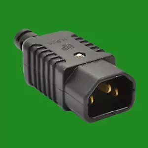 1x 3 Pin IEC Male Kettle Socket Rewireable C14 Straight Plug Adapter Converter - Picture 1 of 4