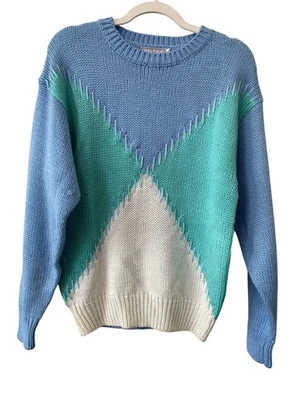 Vintage 90s White Stag Sweater Size Large Colorblock Pullover Cozy Deadstock NEW - Image 1 of 4