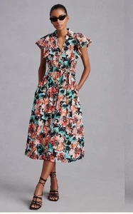 Anthropologie Maeve Ruffle V Neck Dress Floral Maxi Size M Sleeveless - Picture 1 of 14