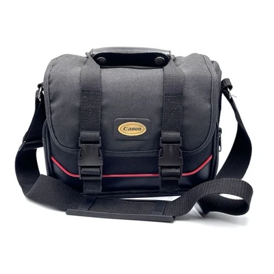 Bolsa para cámara Canon vintage negra tamaño mediano con raya roja - película o digital Foto 1 de 4