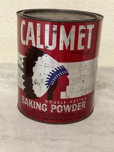 Vintage Calumet Backpulver groß 10 Pfund Werbung Blechdose Indian Chief USA - Bild 1 von 7
