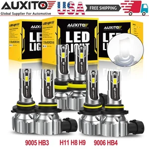 Combo de 2 lados 9005+9006+H11 LED faros antiniebla kit bombillas de haz alto bajo blanco - Imagen 1 de 13
