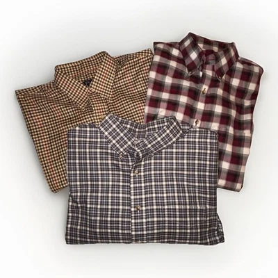 Jos. A Bank Traveler's Collection Plaid Button Down Men’s 3 Shirt Bundle Size L - Image 1 of 4