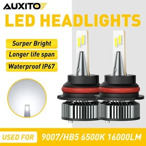 9007 LED Headlight Bulbs HB5 High/Low Beam 16000LM Super Bright White Lamps 2pcs - Picture 1 of 14