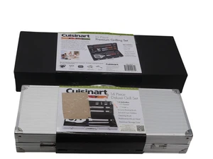Lot of 2 Cuisinart 10 Piece Premium Grilling Set & 14 Piece Deluxe Grill Set - Picture 1 of 9