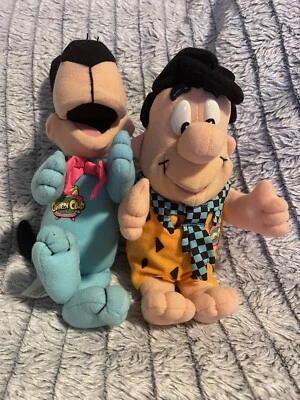 Fred Flintstone/Huckleberry Hound Plush Toy Vintage 1993 Cartoon Mattel Lot Of 2 - Image 1 of 4