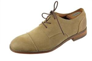 NEW Taupe CLARKS Plus Distressed Suede Leather Captoe Oxfords Dress Shoes 10.5