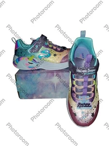 SKECHERS Girls S Lights - Unicorn Dreams Purple Light-Up Shoes (302311L/PRMT) - Picture 1 of 7