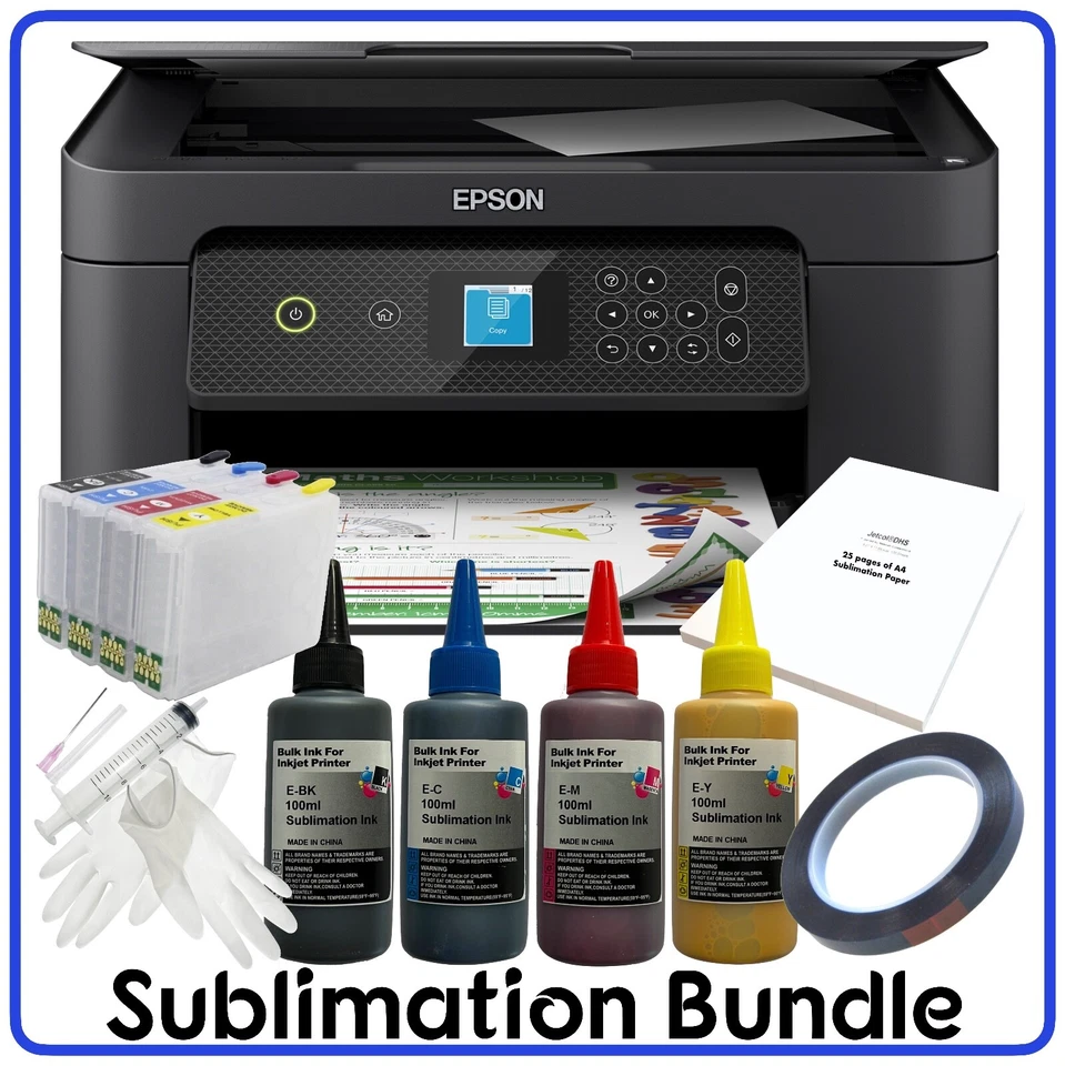Sublimation Bundle: Epson XP-3200 All-in-1 + non-oem Ink, ARC Cartridges & Paper - Image 1 of 4