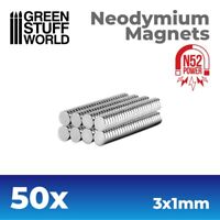 50x NEODYM MAGNET (N52) - 3x1mm - Minimagnet Magnetset Zaubermagnete MAGNETE 40k