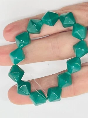 Винтажный нефрит зеленый чумы силиконовый стеклянные бусины 7 x 5,5 мм, 12 бусин на прядь - Изображение 1 из 3