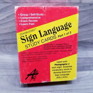 Exambusters: Sign Language Study Cards Exam Review ASL Skills - Picture 1 of 6