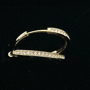 Cate & Chloe Bianca 18k Yellow Gold Plated Hoop Earrings with Swarovski Crystals - Picture 1 of 8