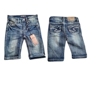 Silver Jeans: NEW NWT Tina Shorts 4T Medium Wash Bermuda Denim Jean Stretch - Picture 1 of 11