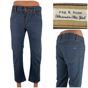 Pantalones de mezclilla Rag Bone para hombre 30 X 26 azules 100 % algodón ajustados rectos peso medio usados en excelente estado - Imagen 1 de 10