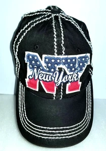 New York 1788 Baseball Cap Hat American Flag Distressed Size Adjustable  - Picture 1 of 12