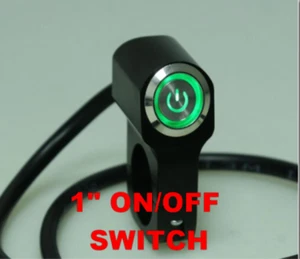 Marine 1" 25mm 10A Motorcycle Alloy Handlebar Switch On/Off Headlight Green~LED - Picture 1 of 4