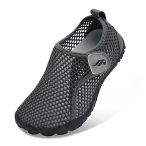 Kids Water Shoes for Boys Girls Barefoot Swim Beach Shoes Quick 2 Big Kid Grey - Picture 1 of 7