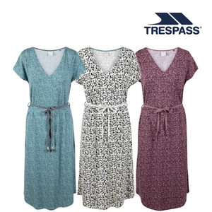 Trespass Womens Midi Dress V Neck Short Sleeve Lynsey