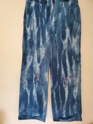 NOVA calça de praia verão branca azul marinho preto cinza 4 6 8 pinos listrada gravata tingida - Imagem 1 de 4