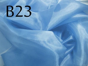 B23 (Per Yard) Light Blue Thick Sparkle Organza Fabric Bridal dress Material - Picture 1 of 4