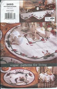 Vogue 9665 sewing pattern Placemat Mantel Pillow Covers Tablecloth Toppers UNCUT - Picture 1 of 2
