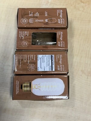 4 Light Bulbs Heritage Series Clear 40W T14 Spiral Filament 0772638 Bulb Set 4 - Image 1 of 4