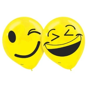 Emoji LOL Birthday Party Latex 12" Balloons 6 Ct - Picture 1 of 1