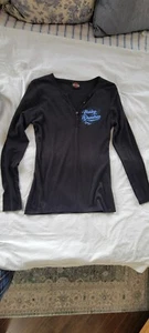 Women's Harley-Davidson Henley Long Sleeve Shirt Black-Brian's HD-Small - Picture 1 of 5