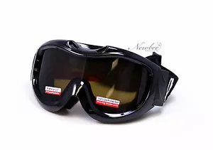 Gafas de esquí de nieve para hombre marco negro lentes marrones ¡bolsa de lentes dobles incluida!¡! - Imagen 1 de 2