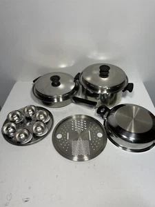 Amway Queen Cookware 13 Pc- Egg Cooker iCook Dome Lid Stock Pot Frying Pan Shred - Picture 1 of 18