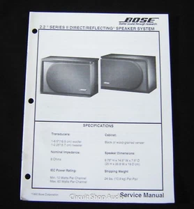 Original Bose 2.2 Series II Direct/Reflecting Speaker System Service Manual - Picture 1 of 1