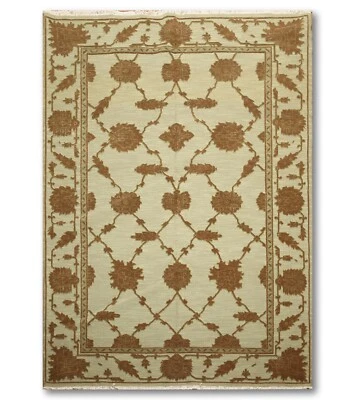 Alfombra tradicional Nourison Nourmak 100 % lana anudada a mano de 5'10" x 8'10" verde Foto 1 de 4