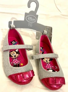 Disney Store Minnie Mouse Silver Pink Costume Dress Shoes Girls Kids UK Size: 8 - Picture 1 of 4